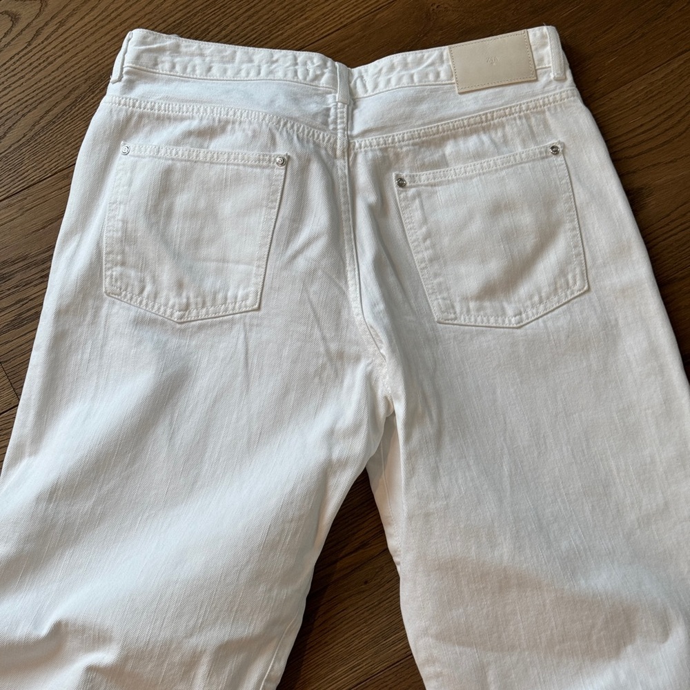 Zara White Wide-Leg Women's Jeans - Size 10 - Picture 6 of 7